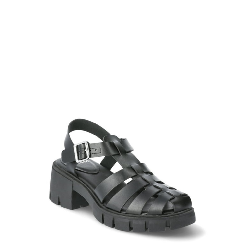 NWT Madden NYC Women's Fisherman Block Heel Sandals Black